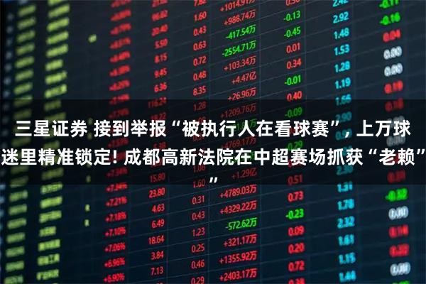 三星证券 接到举报“被执行人在看球赛”, 上万球迷里精准锁定! 成都高新法院在中超赛场抓获“老赖”